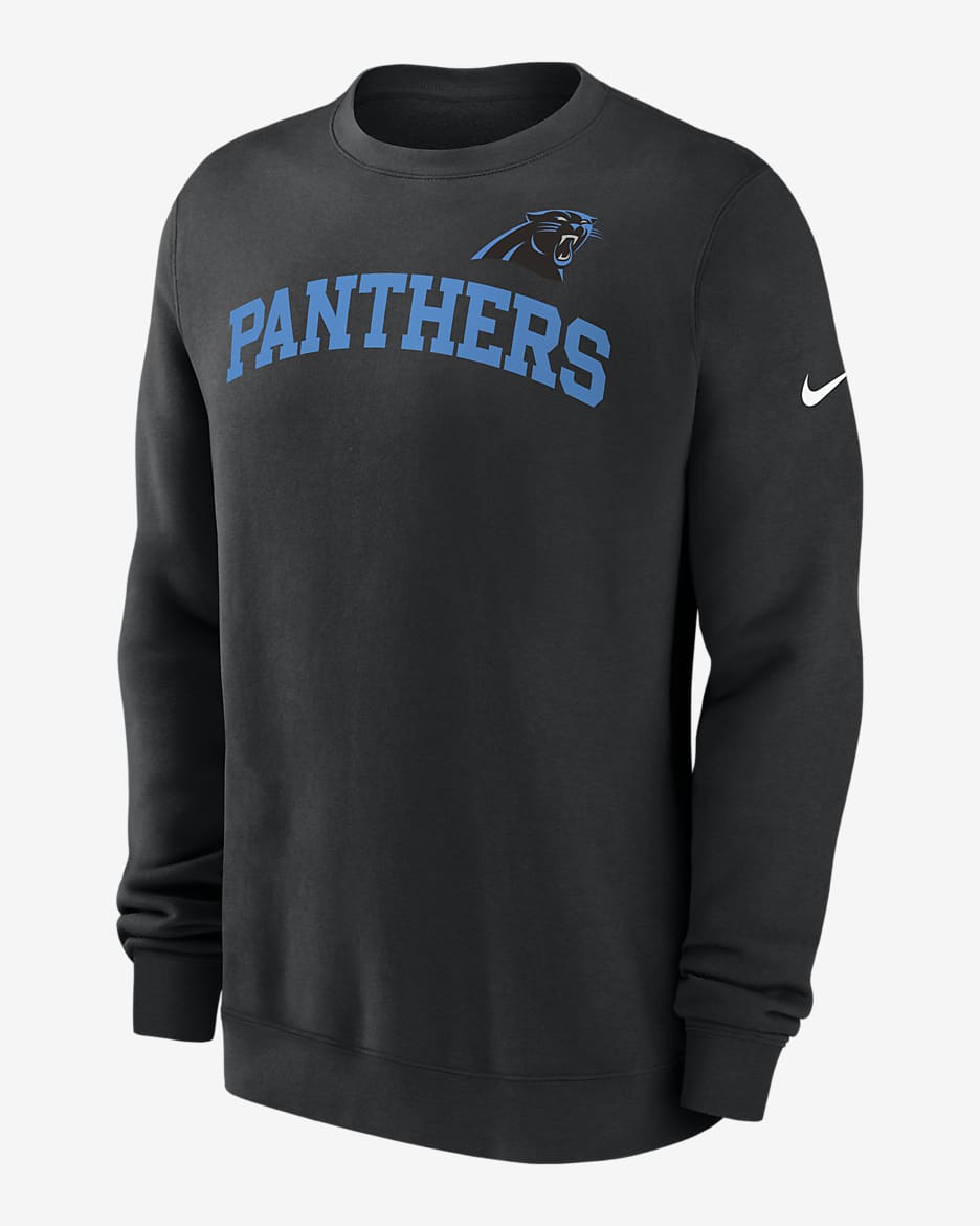 Sudadera de cuello redondo sin cierre Nike de la NFL para hombre Carolina Panthers Club